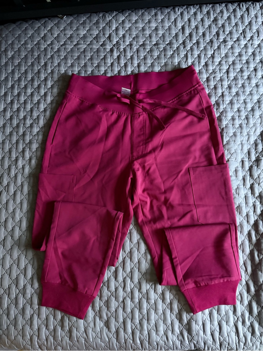 Women’s Magenta Cargo Joggers with Drawstring Waist